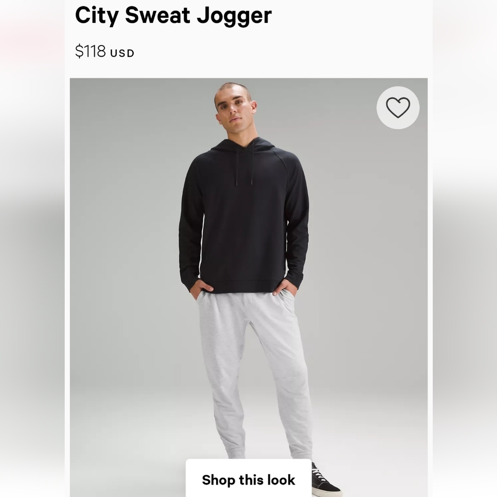 Lululemon Men's Sity Sweat Jogger 29"  Size S  Heathered Gray